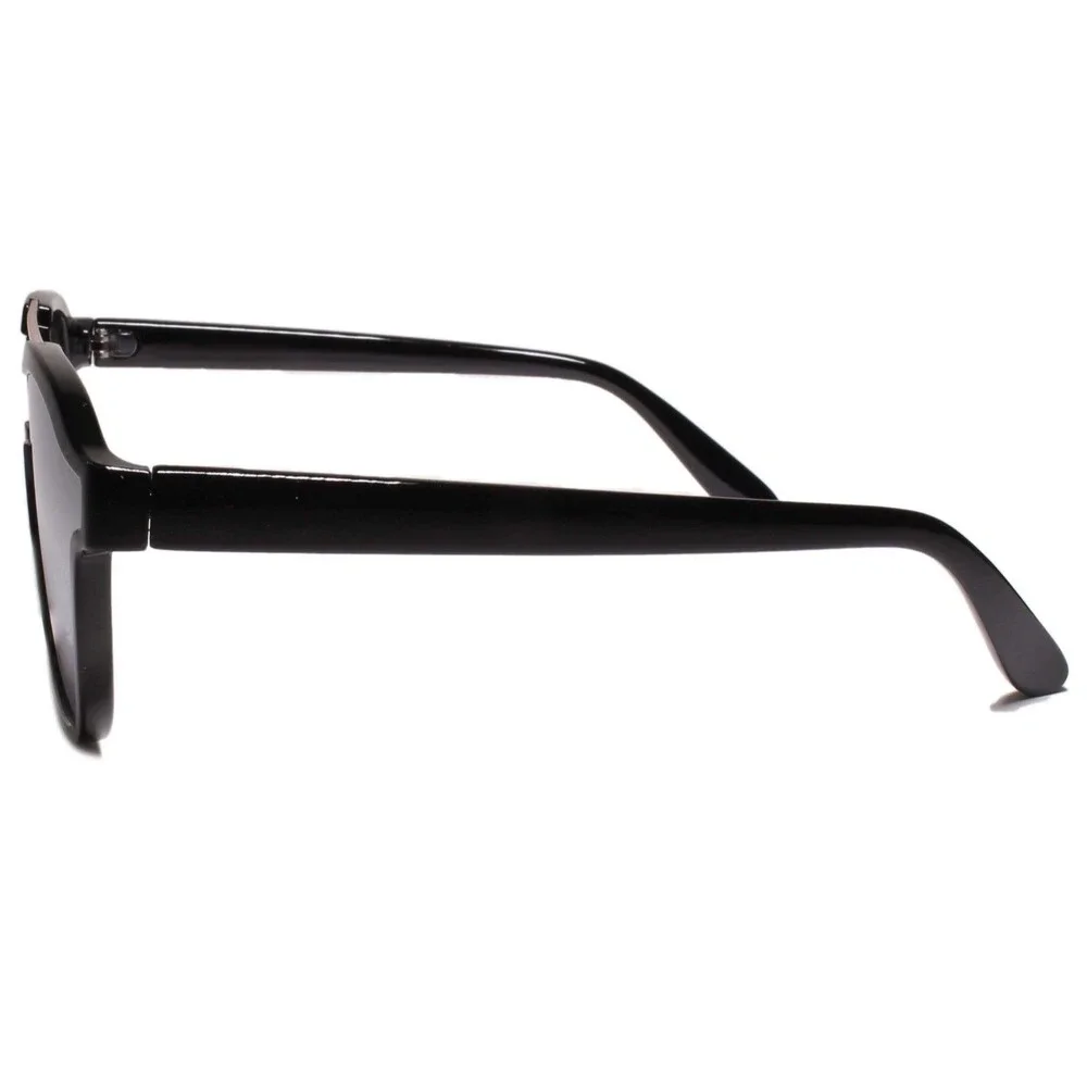 Retro Style Mens Womens Sun Glasses Square Black Frame Chrome Mirrored Lens